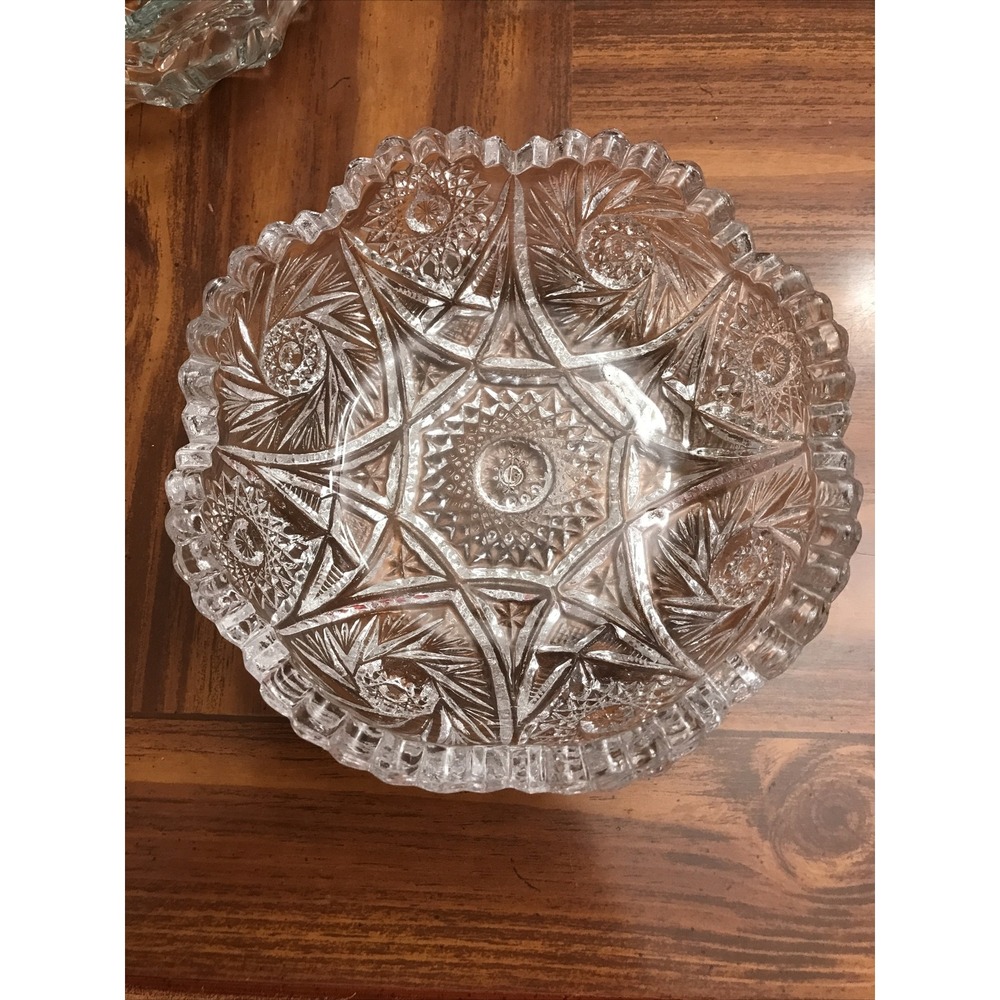 Imperial Glass Co Clear Whirling Royalty cut bowl 6 in Giftware